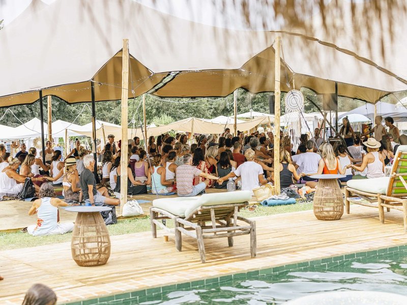 Travelers from around the globe connecting through multi-day yoga, meditation and spiritual retreat.